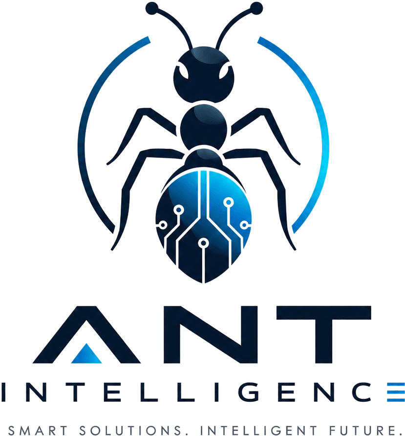 The Ant Intelligence logo: a stylised ant with a circuit-board abdomen above the company name.