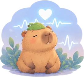 Illustration of Cappy breathing evenly for Coherent 5-5 breathing.