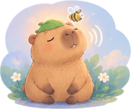 Illustration of Cappy humming softly for the Humming Bee exercise.