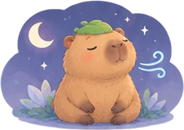 Illustration of Cappy under a crescent moon for Moon Breath.